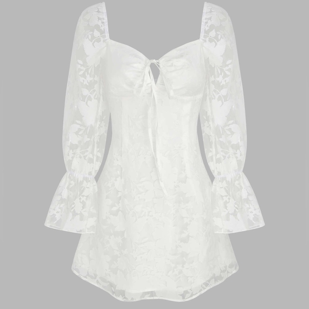 Cider Jacquard Sweetheart Floral Mini Dress